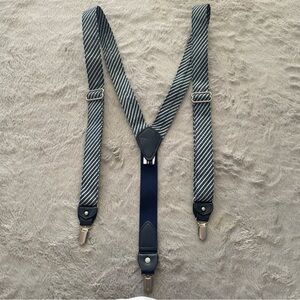 Tommy Hilfiger Striped Suspenders with Leather Accents